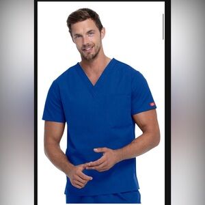 2 Dickies EDS Signature Blue V-Neck Scrub Top Sz XL